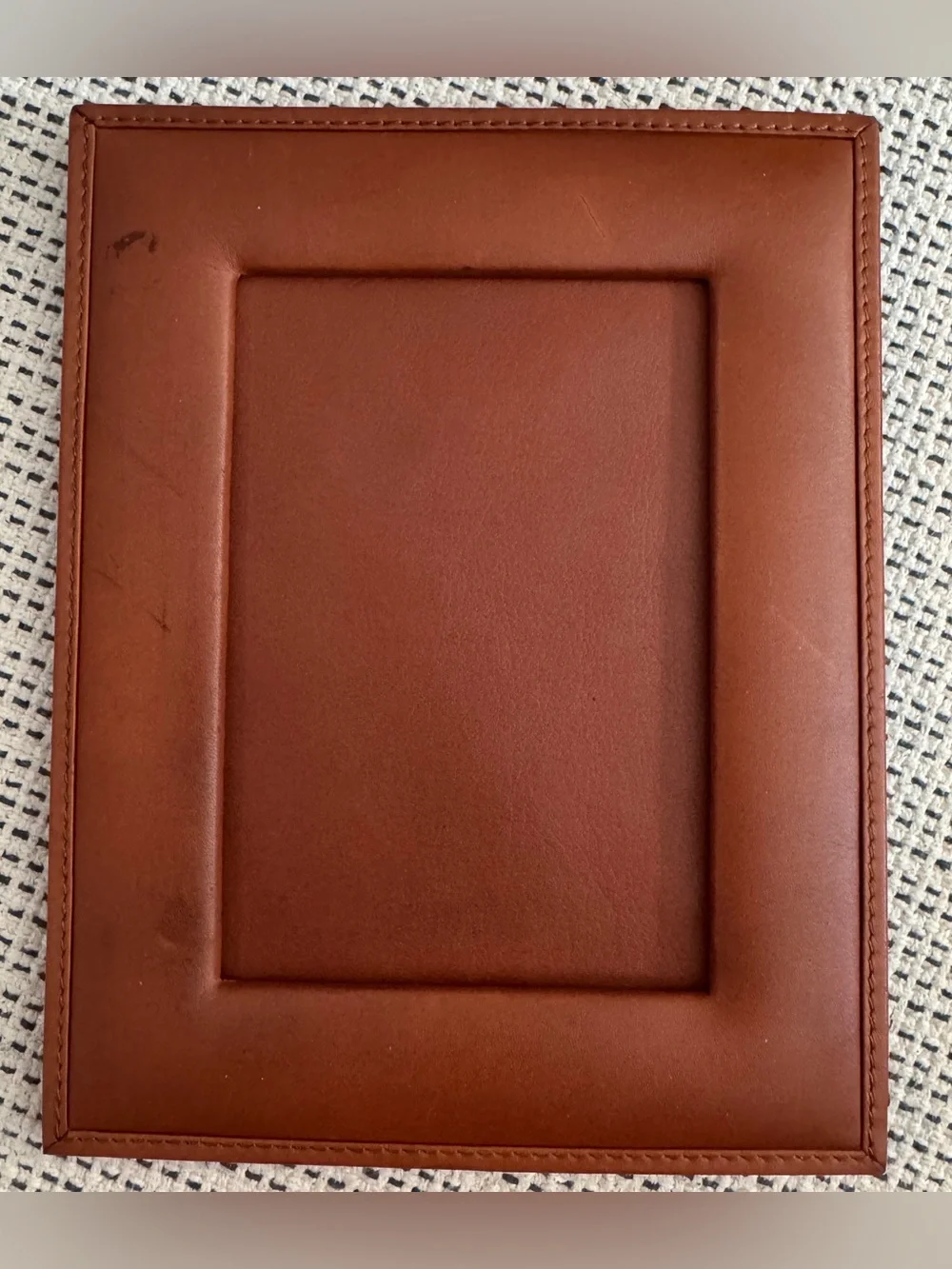 Vintage Coach Leather Photo Frame in Chestnut Brown